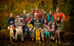 Familie Portret familiefoto in herfst bos-1