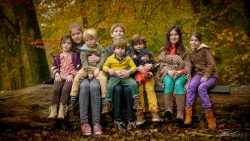 Familie Portret familiefoto in herfst bos-2