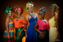 Groepsportret-afrikaanse hoofddoeken in studio