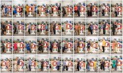 Portret van alle gasten op een jubileum