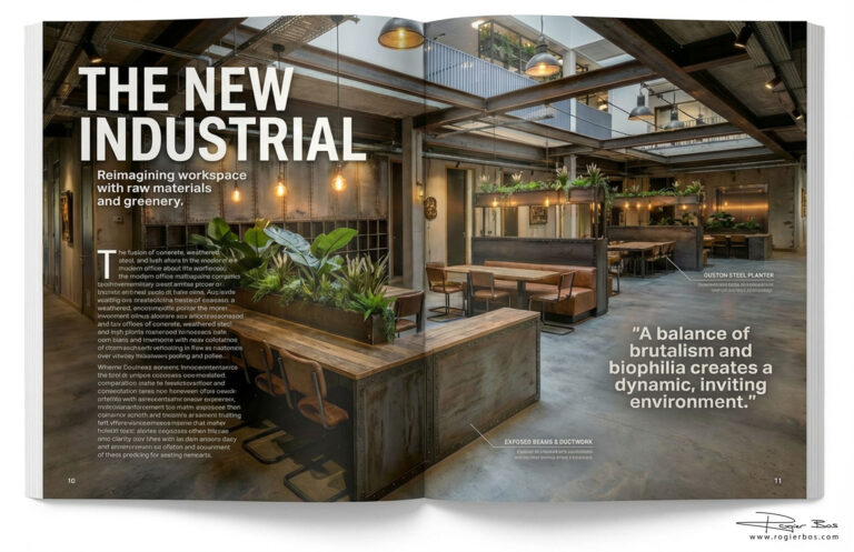 AI Visualisatie op basis van foto door interieur fotograaf Rogier Bos, full spread in tijdschrift over interior design